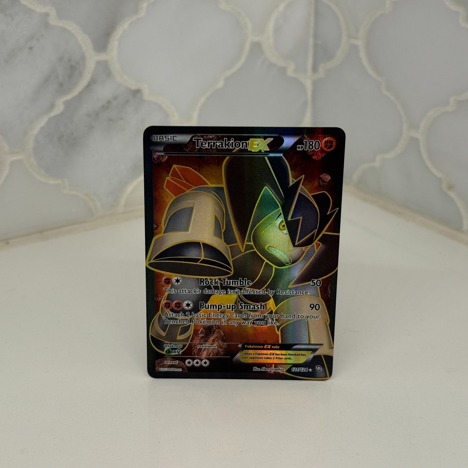 Terrakion EX Full Art 121/124 Dragons Exalted Holo RARE Pokémon TCG 2012