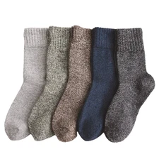 Thick Wool Socks Men, Soft Thermal Lamb Wool Knitted, Fuzzy, Breathable, 6-Pair