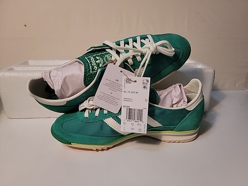 ZAPATOS INFORMALES ADIDAS ORIGINALES PARA MUJER SL72 OG CON CORTE VERDE/MARFIL JQ7397 TALLA: 7 - Imagen 11 de 12