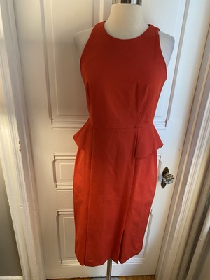 BANANA REPUBLIC RED SHEATH DRESS-SIZE4-NWT-LOVELY SIDE HIP DRAPE: PLEATED BOTTOM