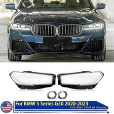 Front Headlight Lens Cover For Bmw 5 Series G30 520i 530i 2020-2023 Left Right Front Headlight Lens Cover For Bmw 5 Series G30 520i 530i 2020-2023 Left Right