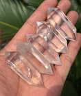 5pcs Beautiful Clarity Clear Quartz Crystal DT Double Terminated Point 50-60mm