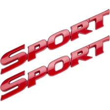 2Pack Car Sport Sticker， 3D Metal Sport Car Truck Side Fender Rear Trunk Adhe...