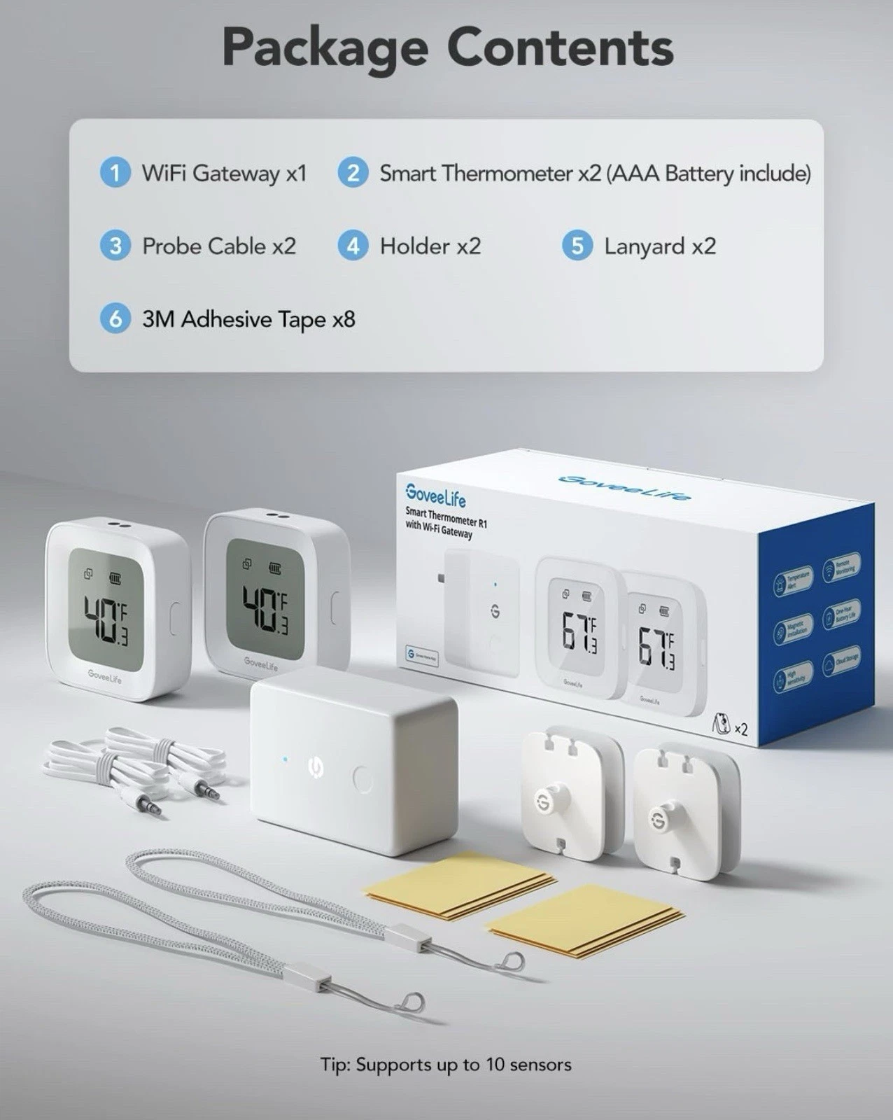 GoveeLife WiFi Smart Refrigerator Thermometer R1 Wi-Fi Gateway
Opens in a new window or tab