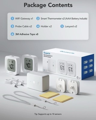 GoveeLife WiFi Smart Refrigerator Thermometer R1 Wi-Fi Gateway