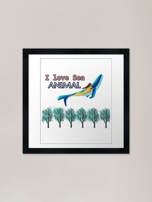 I Love Sea Animals Gerahmter Kunstdruck Gerahmtes Wandbild Poster Leinwanddruck Bild