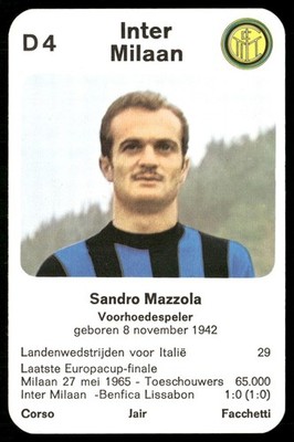 1968 Altenburg-Stralsunder Europa-Pokal Quartett Sandro Mazzola (Crease)