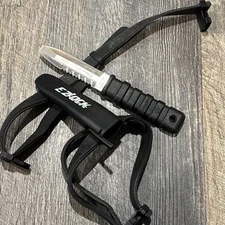 Dive Knife - Wenoka Deep See w/ EZ LOCK Sheath - Blackie Collins - Leg Straps