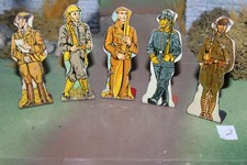 RARE MARX SOLDIERS OF FORTUNE LOT OF 5 TARGET ARMY FIGURES CIRCA 1930-40  2 