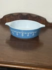 Vintage PYREX #471 Blue Snowflake Garland 1 Pint Casserole Dish Ovenware Baking