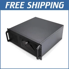 4U Server Chassis Rackmount Case - 7 HDD Bays, 2 5.25" Slots, Silver/Black