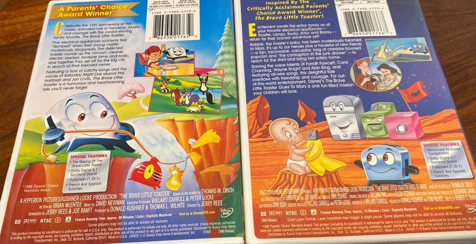 The Brave Little Toaster & Brave Little Toaster Goes To Mars 2 Dvd Set — 第 2/4 张图片