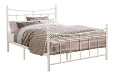 Image of Cream Ivory white metal traditional bed frame,3ft single,4ft small double,4ft6