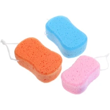 3 Pcs PU Thicken Bathing Sponge Shower Ball Massaging Body Scrubber