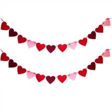48Pcs Heart Garlands Banner for Valentines Day Decorations Party Banners