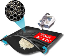 Large Cat Litter Box Mat: Easy Clean Kitty Litter Trapping Mat for Floor, Plasti