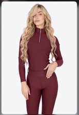 HorseGloss KYLIE - BASE LAYER LONG SLEEVE | Rose Berry CRYSTAL Size Small