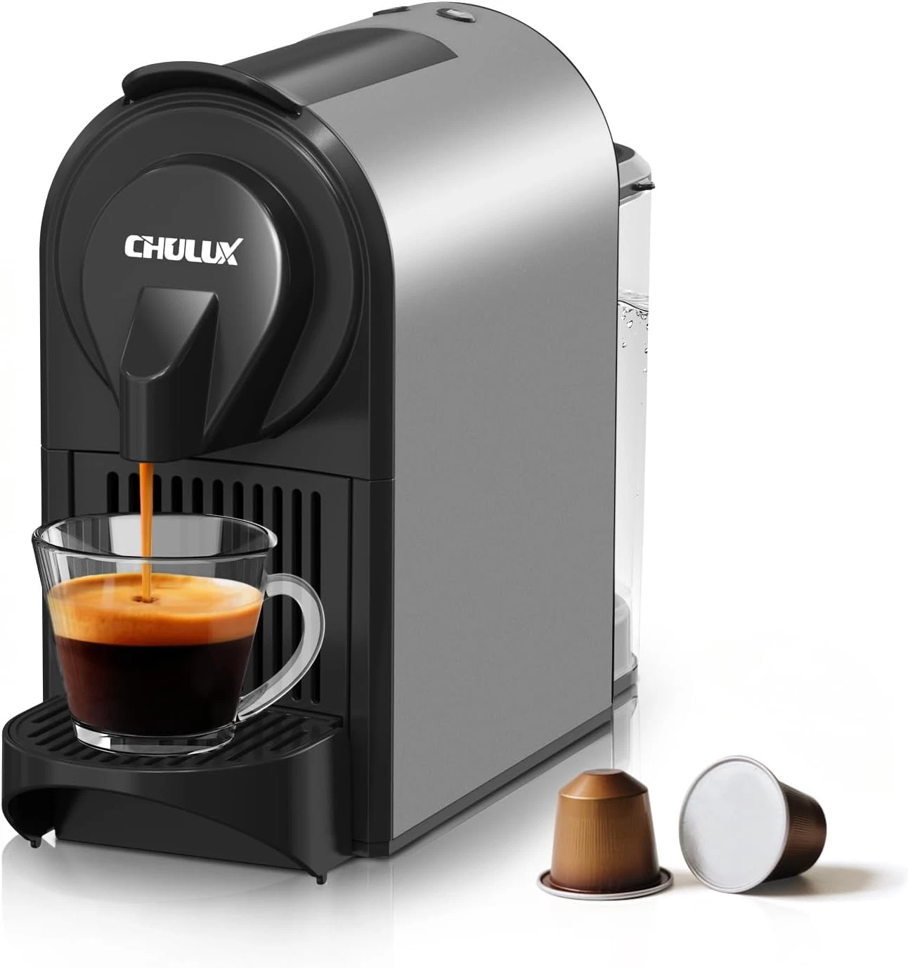 Compact 20 Bar Espresso Machine - 1400W Rapid Brew & Dual Sizes