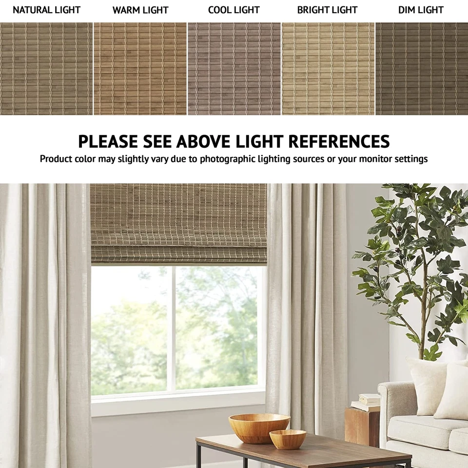 Eastfield 100% Bamboo Cordless Roman Shades-Woven Wooden Privacy Panel, Light... - Image 2 of 4