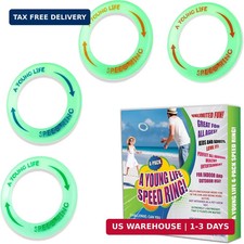  4 Pack Kid's Flying Rings Flying Disc - Glow in The Dark - Fly Straight - Weig