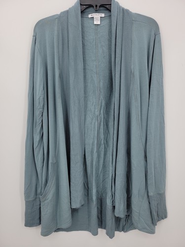 Athleta Cardigan Sweater Womens Small Blue Open Front Oversized Boho Beachy