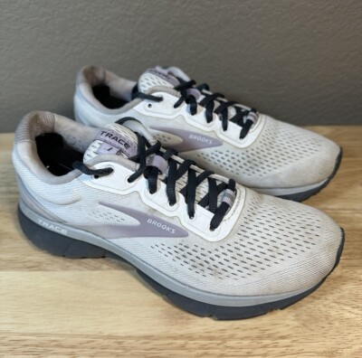 Brooks Trace 1 Womens 6.5 B Shoe White Purple Running Walking Sneaker Trainer