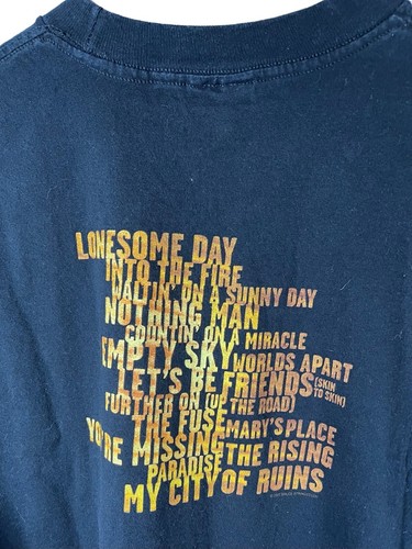 BRUCE SPRINGSTEEN Medium Vintage 2002 The Rising Concert Tour 2 Sided T-Shirt US - Picture 7 of 24