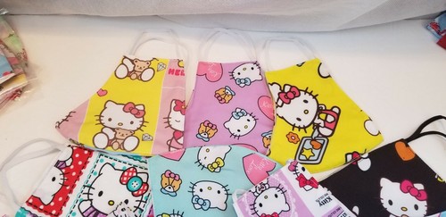 Adult HANDMADE FACE COVER MASK Hello Kitty cat HK badtz maru My Melody Kuromi + - Picture 8 of 12