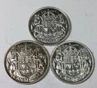 1944 1946 & 1947 S7  George VI Canada 50 Cent Nice Grade Coin Lot of 3 Different