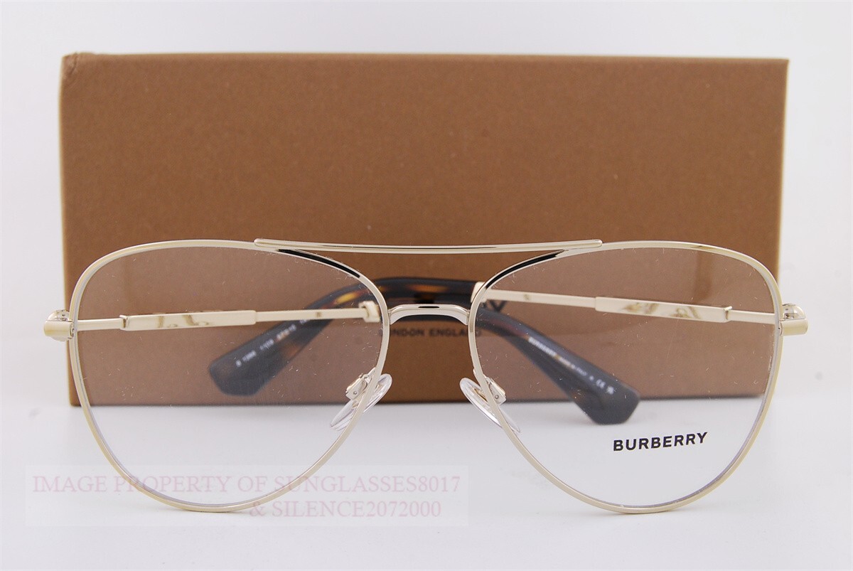 Brand New BURBERRY Eyeglass Frames BE 1386 1109 Light Gold