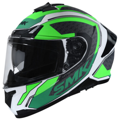 SMK Typhoon Motorcycle Helmet - Rd1 White/Green/Grey