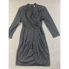 Sara Campbell Petites Gray faux Wrap Dress Size 8 Knee Length Long Sleeve
