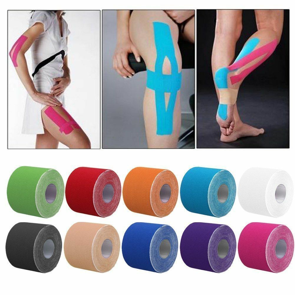 Neu Kinesiologie Tape Sport Physio Knie Schulter Körper Muskel Unterstützung 5m Proworks