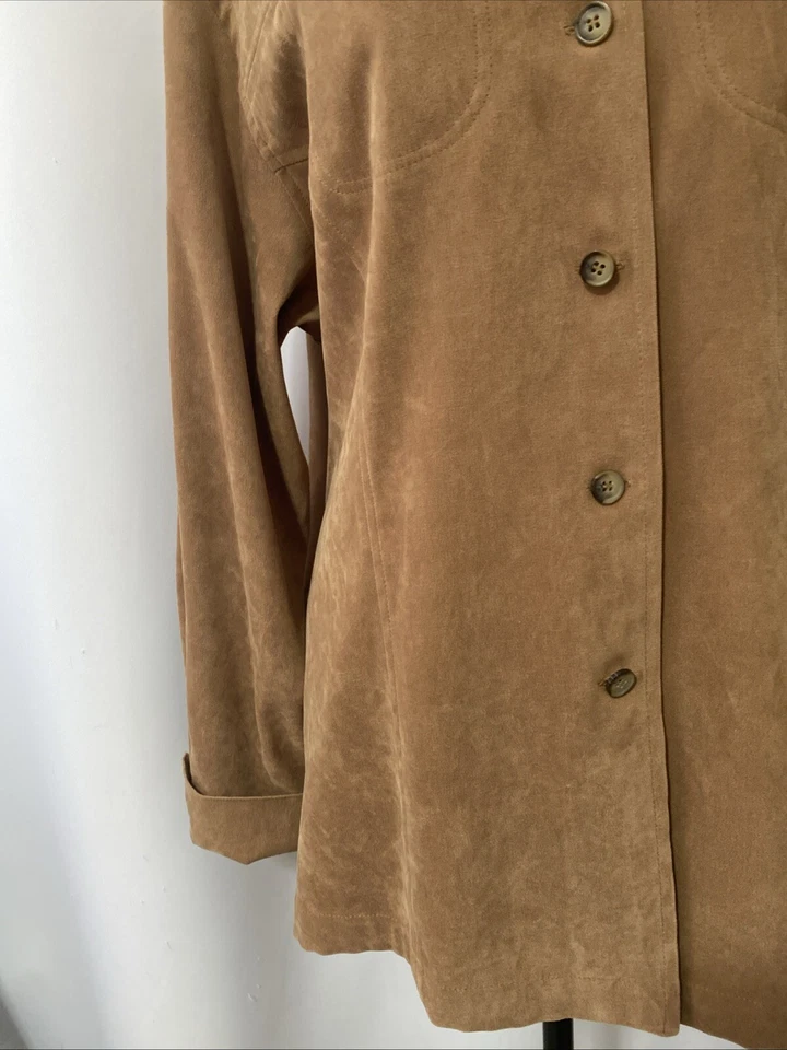 Blusa Stonebridge tom dourado veludo botão para cima tamanho XL feriado festivo quente  - Imagem 4 de 4