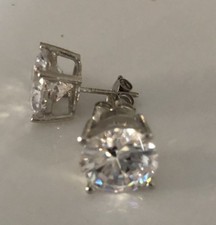925 sterling silver cz stud earrings
