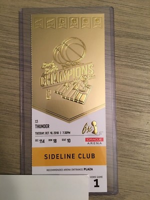 2018-19 Golden State Warriors NBA Official Mint Ticket Stub - pick any game!