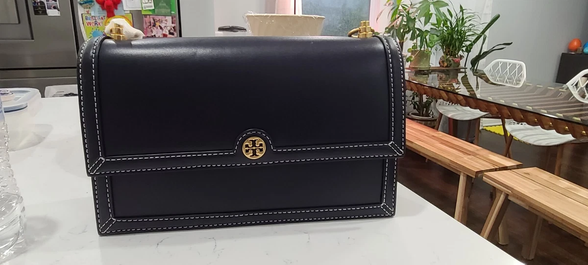 TORY BURCH T MONOGRAM LEATHER SHOULDER - LuxyFoxy Shopper