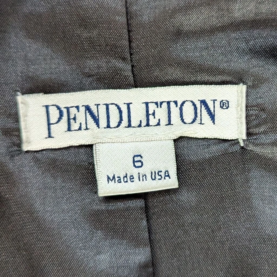 Vestido Abrigo Pendleton Vintage Lana Virgen Doble Pecho - Talla 6 Foto 3 de 4