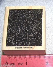 Fancy Curly Dark Solid Background Rubber Stamp Single by Stampin Up By Design
