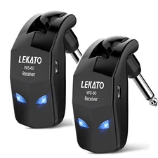 LEKATO 2.4GHz Wireless Guitar Bass Transmitter Receiver System Set 4 Channels