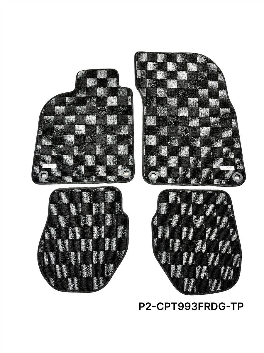 P2M Checkered Race Front Rear Floor Mats for Porsche 993
