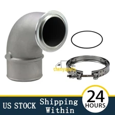 New BorgWarner S400 V-Band 90° Turbo Elbow Clamp Kit For Cummins ISX 3682674