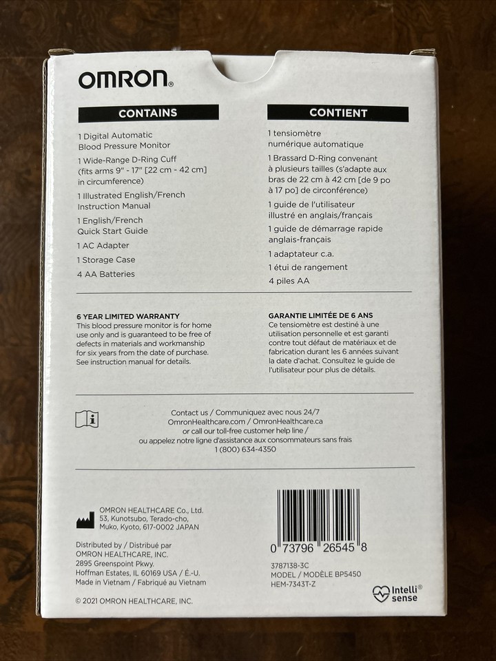 Omron BP5450 Platinum Upper Arm Blood Pressure Monitor 73796265458 eBay