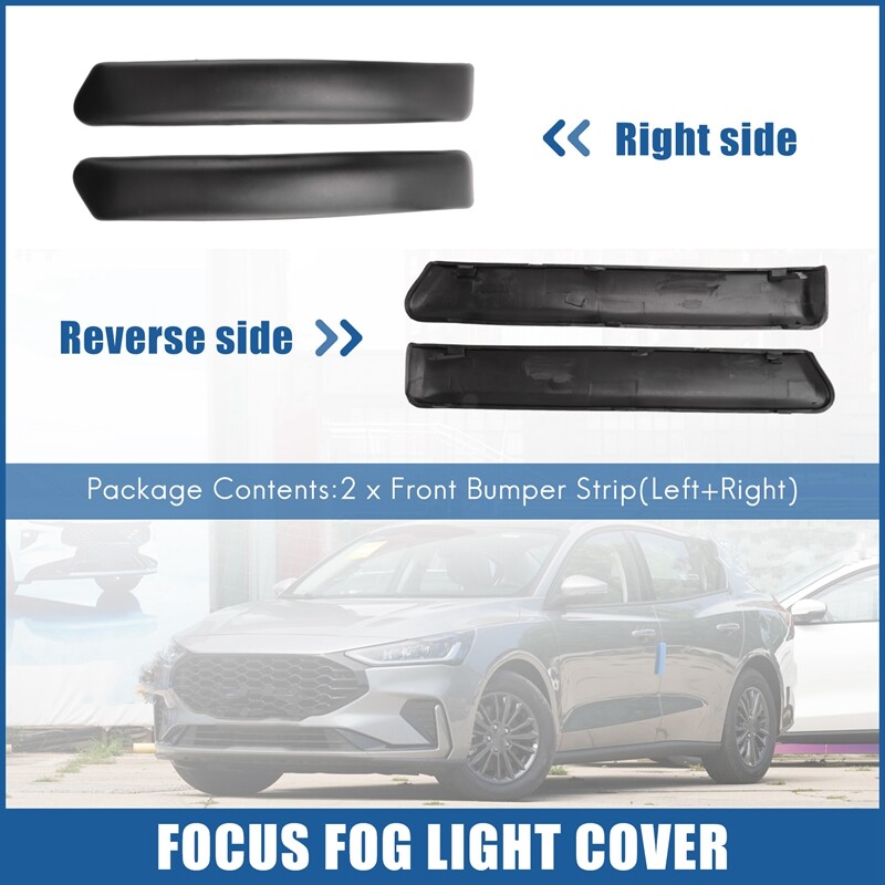 Bandes De Pare-chocs Avant Pour Ford Focus 2 MK2 2005-2007 - Recouvrement Phare Antibrouillard Décoratif, ABS Noir, Lot Gauche+droit