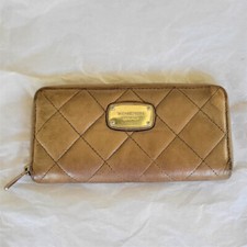 MICHAEL KORS Bronze Quilted Leather Zip Around Wallet