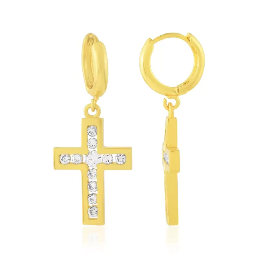 2Ct Round Simulated Diamond Hoop Earrings in 14K Gold Plate – Perfect Good Friday Gift  