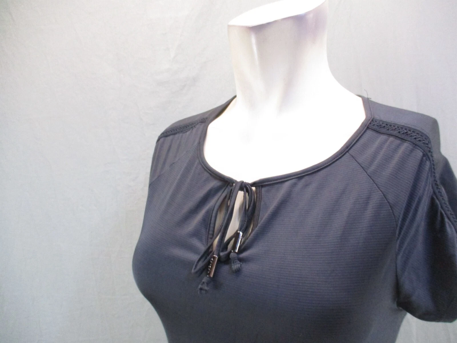 lole round neck drawstring short sleeve sports dress 