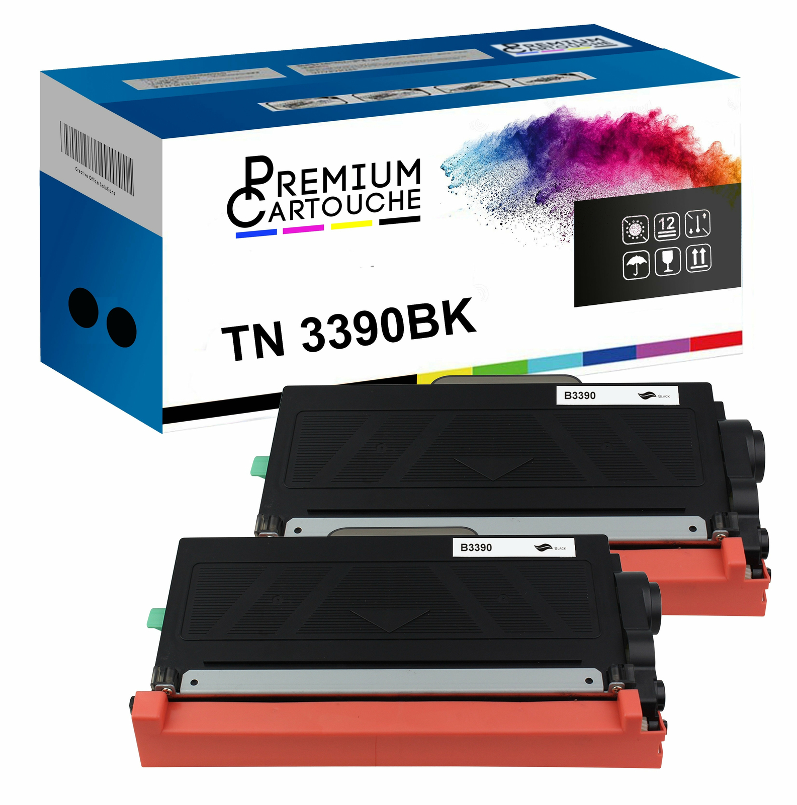 Toner TN-3390 Noir Longue Durée - Pack de 2 Cartouches Haute Performance