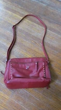 Great American Leather Works Wine Red Leather Shoulder Handbag.      Size  8x11