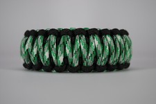 550 Paracord Survival Bracelet King Cobra Black/Green/Green Cam Made in the USA
